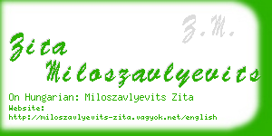 zita miloszavlyevits business card